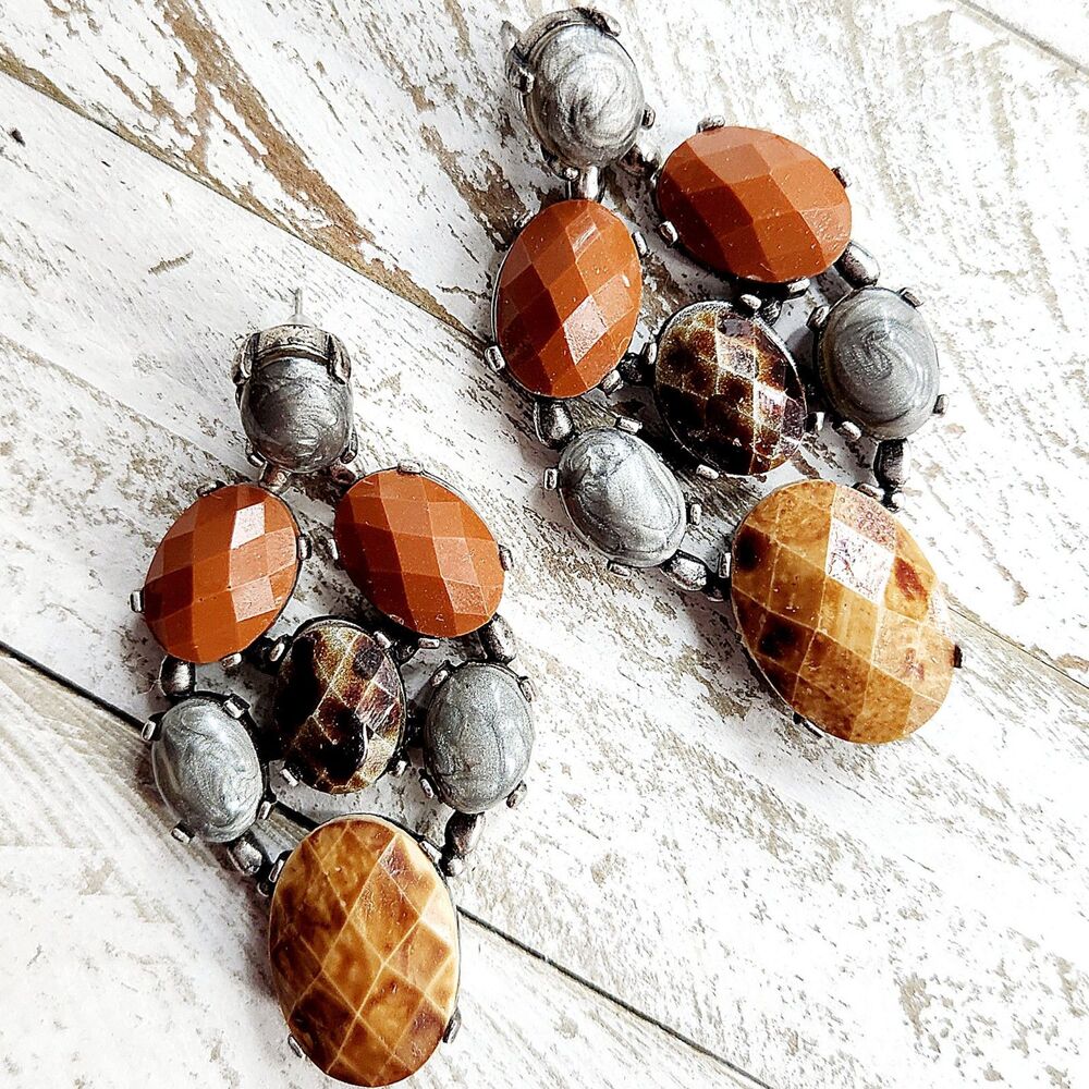 Chicos Chunky Dangle Earrings 3"